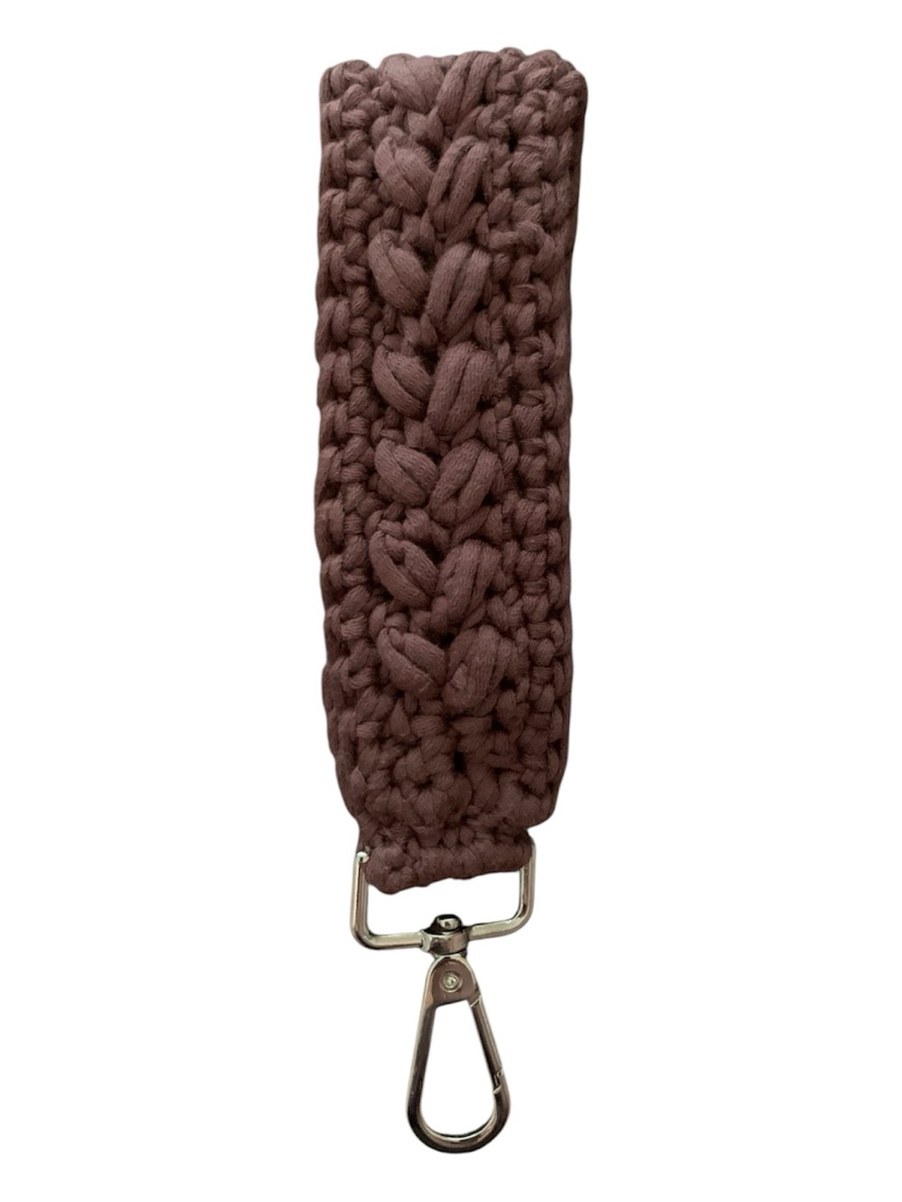 Chunky Crochet Wristlet Strap in Mocha Brown
